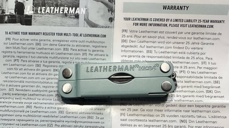 Micra Leatherman on warranty instructions