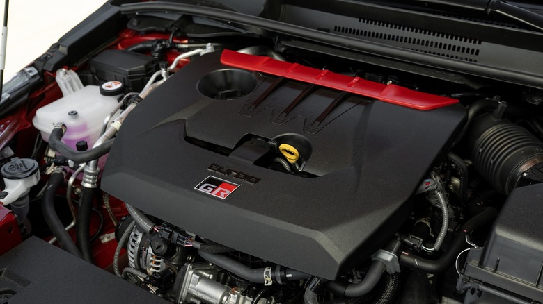 Engine bay of a 2025 Toyota Corolla GR