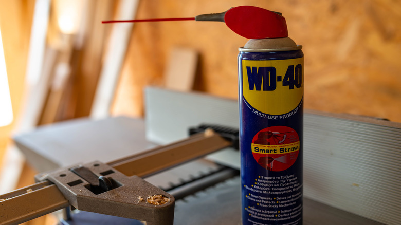 A can of WD-40 without a cap