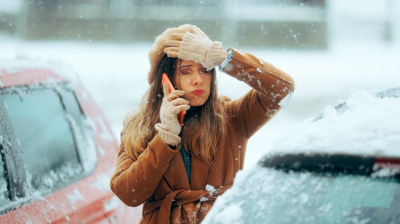 A distressed car owner out in the cold