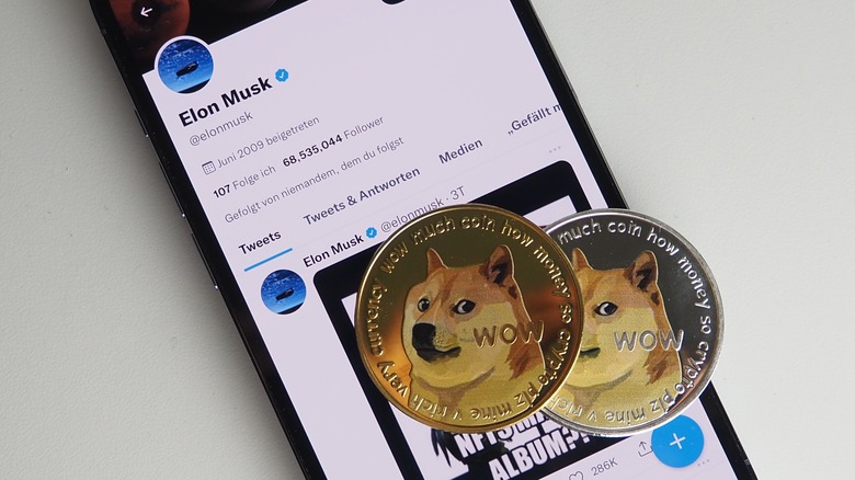 Dogecoin on iPhone Musk Twitter