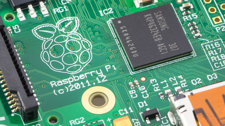 Raspberry Pi board closeup