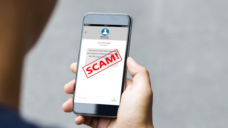 Messaging app with scam text