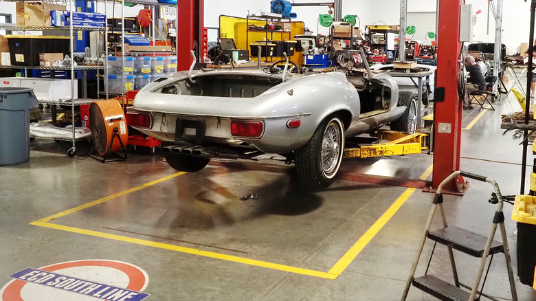 Jaguar E-Type on E.C.D. production line