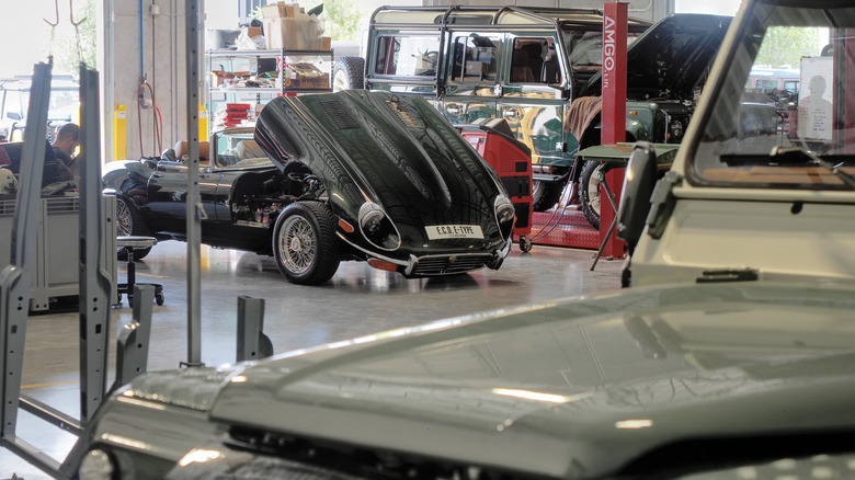 View across E.C.D. facility of restored cars