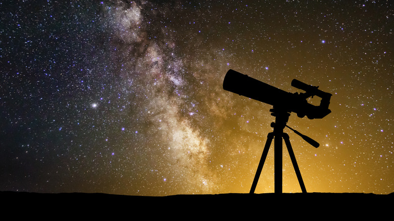 Telescope looking out at the stars