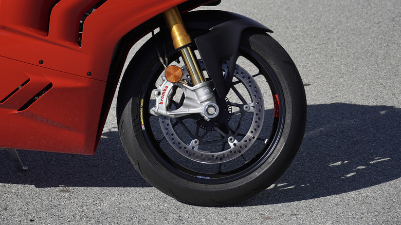 2024 Ducati Panigale V4 S front wheel and tire detail