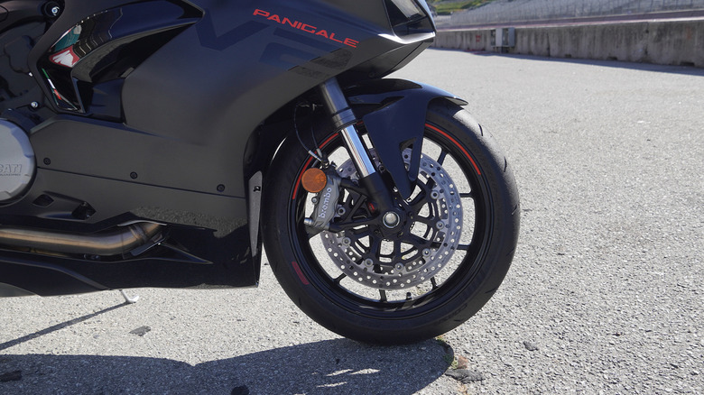 2024 Ducati Panigale V2 front wheel and tire and brakes detail