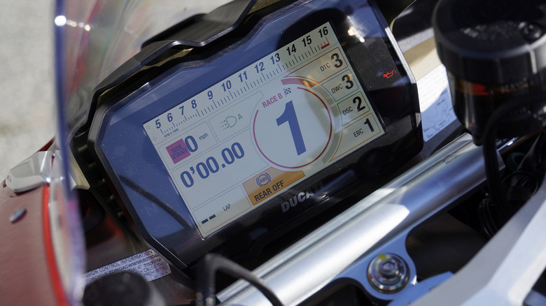 2024 Ducati Panigale V4 S gauge cluster detail