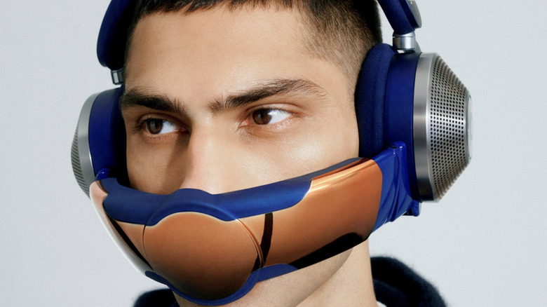 The Dyson Zone headphone with a visor in the front.