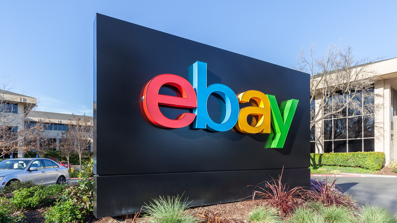 eBay logo sign at corporate headquarters
