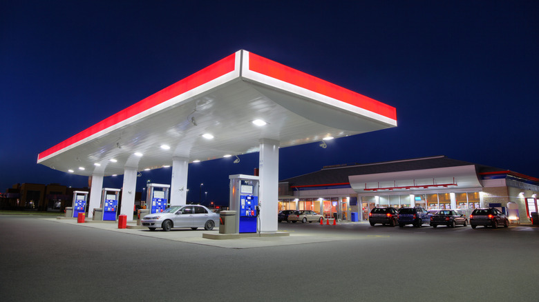 Gas station at night