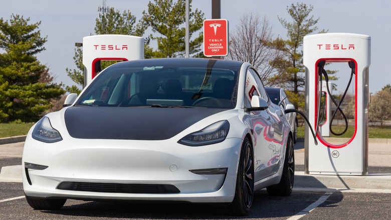 Tesla car charging station