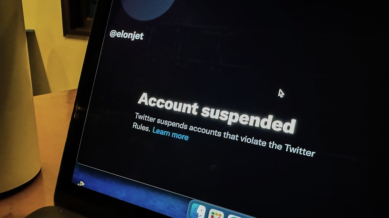 ElonJet Twitter account suspended message