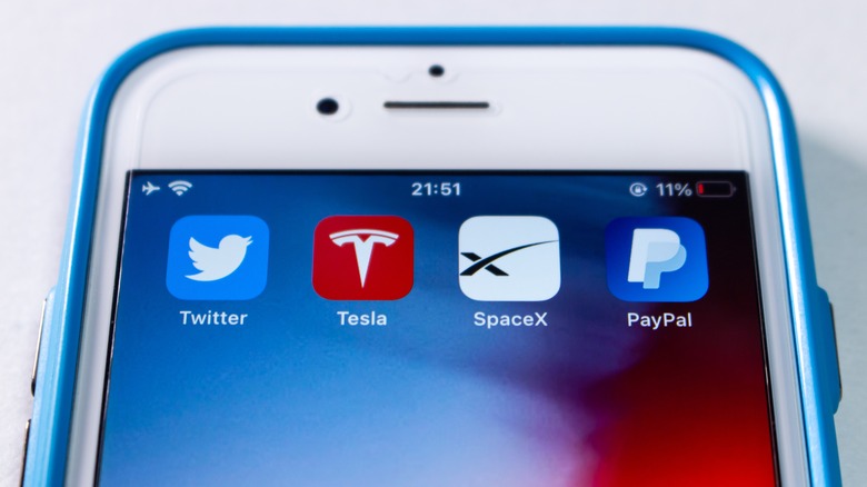 twitter tesla spacex paypal app icons