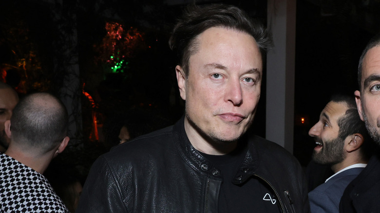 Elon Musk black leather jacket
