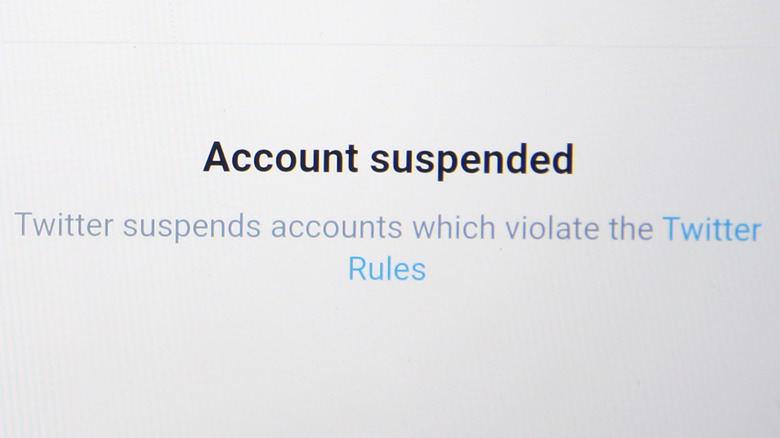 Twitter ban suspension