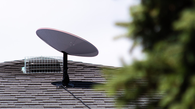 Starlink dish on a rooftop