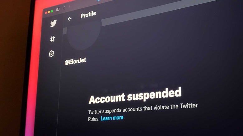 ElonJet account suspended alert