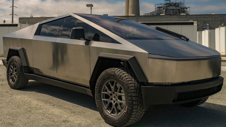 Side view of Tesla Cybertruck