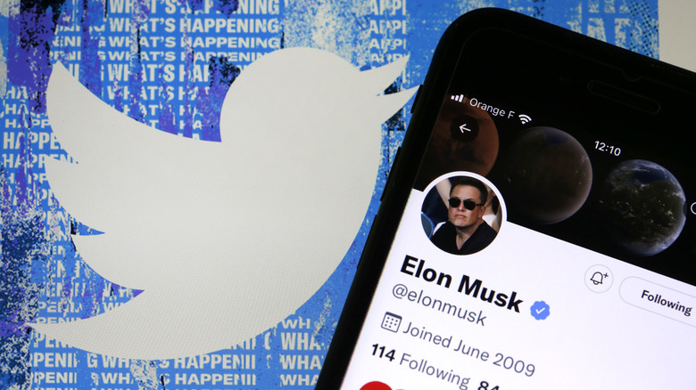 Twitter profile of the company's CEO Elon Musk. 