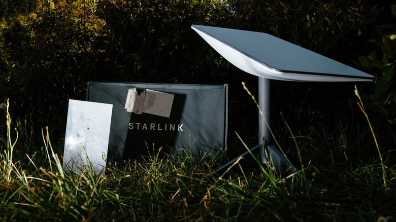 Starlink gear in a field