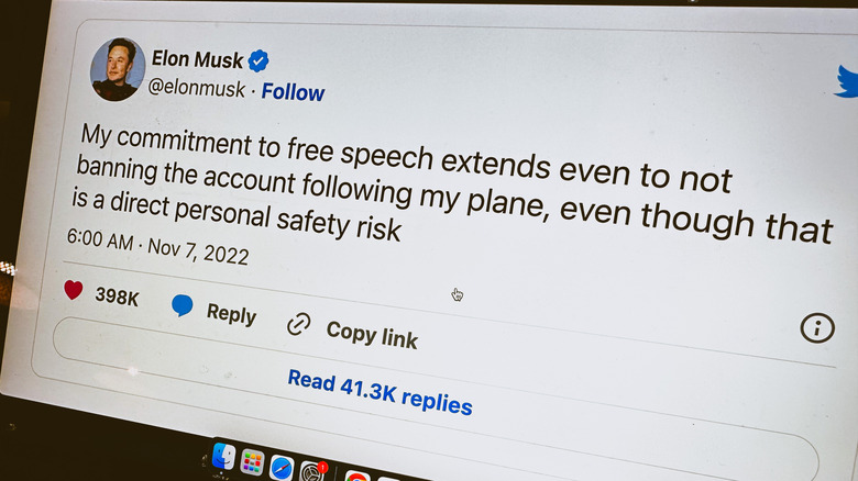 Elon Musk's tweet free speech