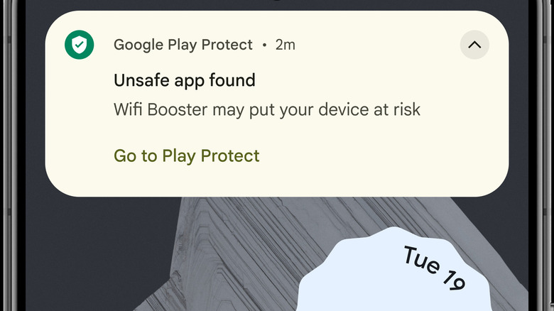 Google Play Protect warning message