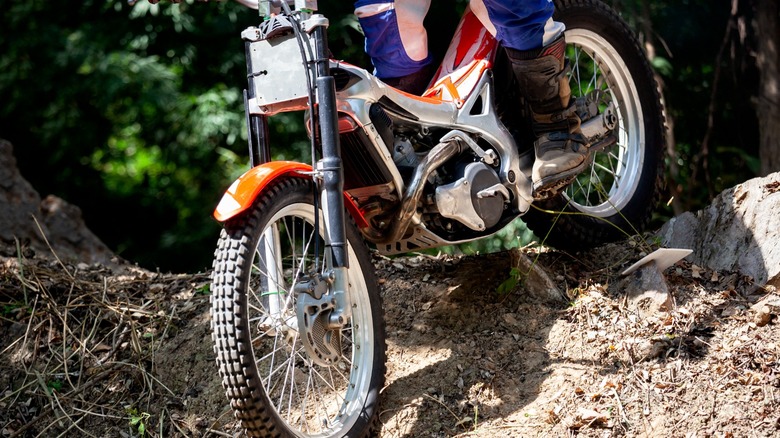 enduro biker riding downhill