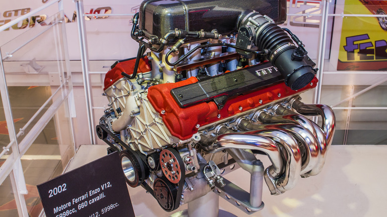 The Ferrari Enzo's V12 engine