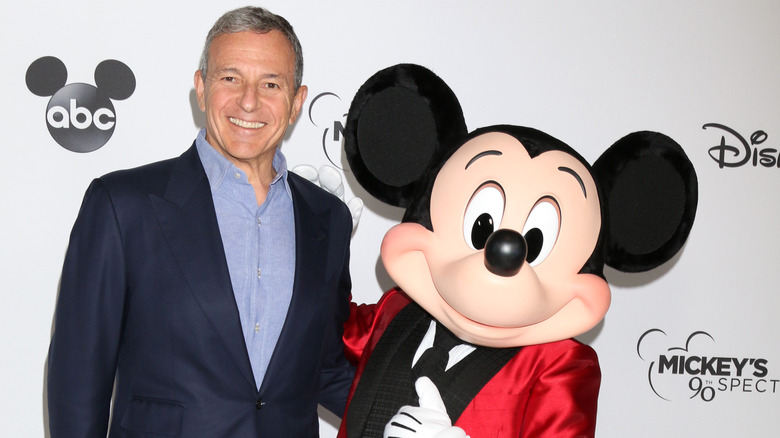 Disney CEO Bob Iger with Mickey Mouse