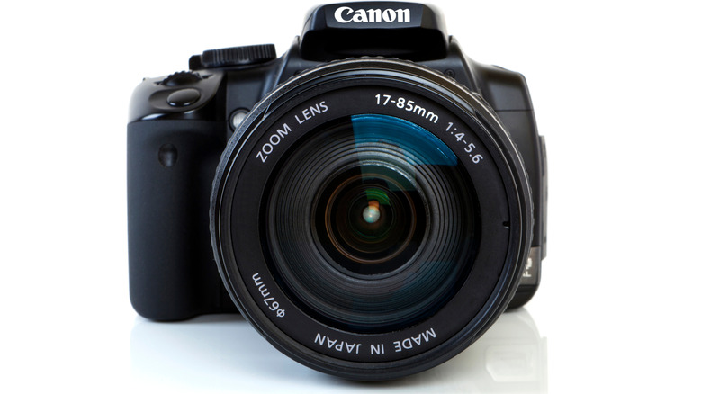 lens on Canon DSLR camera