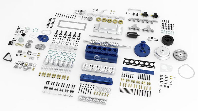 Disassembled mini engine