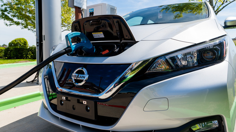 a Nissan Leaf charging