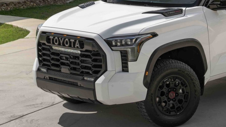 2025 Toyota Tundra TRD Pro front end with an LED light bar