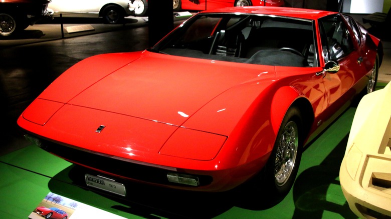 Red 1970 Monteverdi Hai 450 SS on display