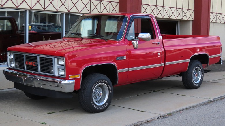 red chevrolet k series truck