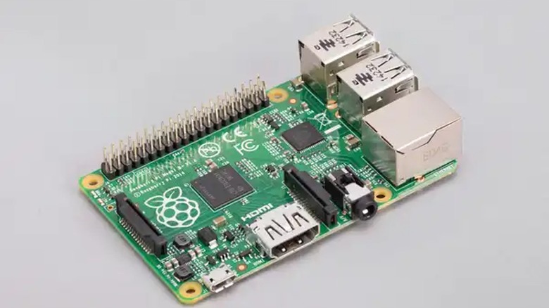 Raspberry Pi 1 Model B+ on display