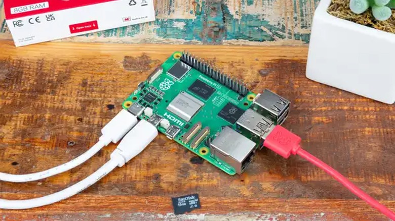 Raspberry Pi 5 connected to devices