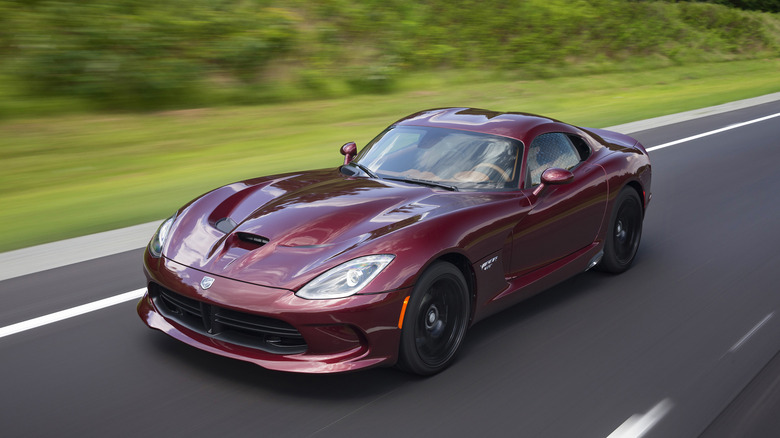 2017 Dodge Viper GTC driving, front-left three-quarter view