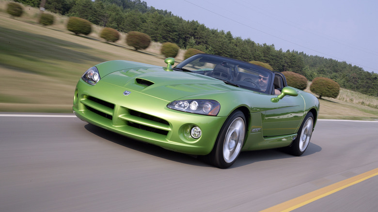 2009 Dodge Viper SRT-10 driving, front-left three-quarter view