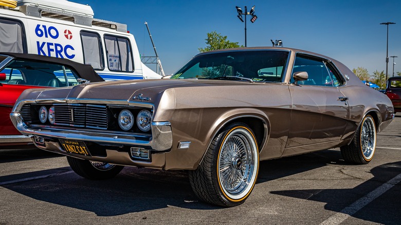 Bronze 1969 Mercury Cougar hardtop parked