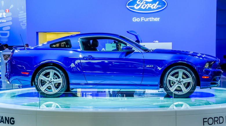 Blue fifth generation mustang