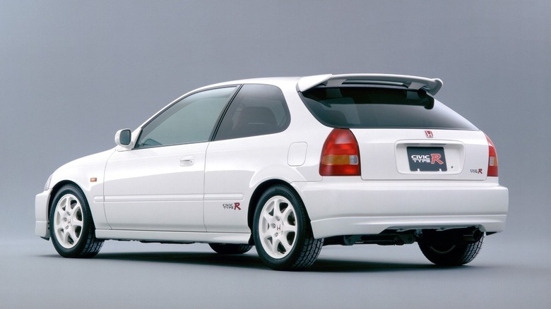 White 1997-1999 Honda Civic Type R EK9 back 3/4 studio shot