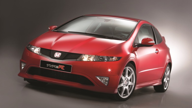 Red Honda Civic Type R FN2 front 3/4 studio shot