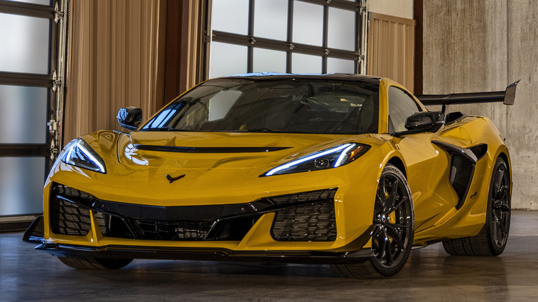 Yellow 2025 Corvette ZR1 parked