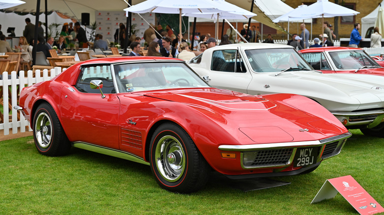 Red Corvette C3 LT1 parked