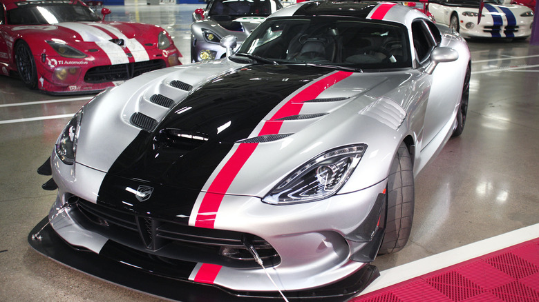 Dodge Vipers on showroom floor