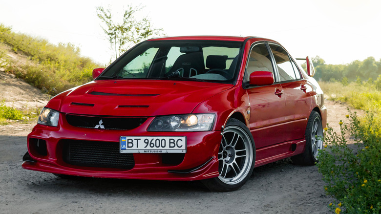 Red Mitsubishi Lancer Evo VIII