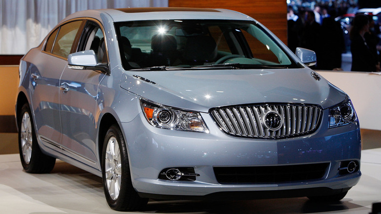 Blue Buick LaCrosse on display